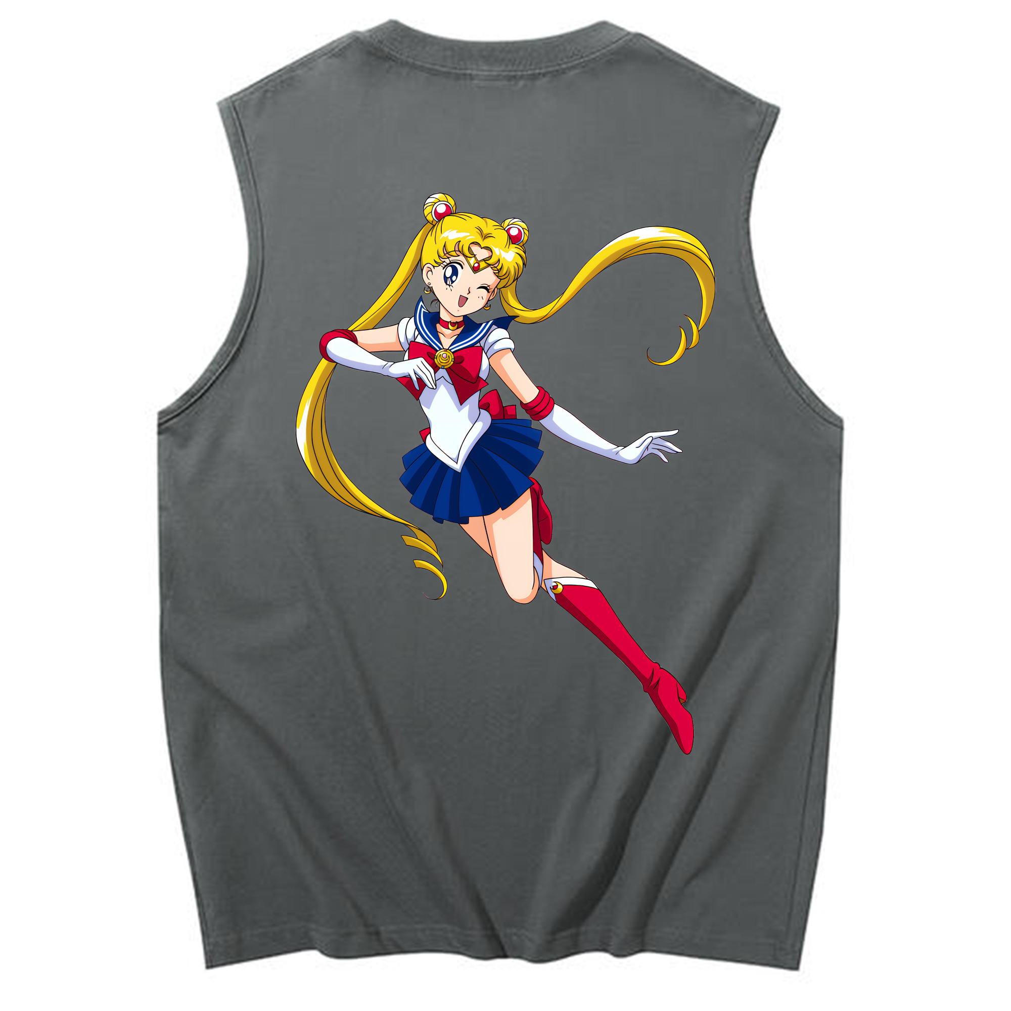 （画像用） 美少女戦士セーラームーン 月野 うさぎ つきの うさぎ Sailor Moon Tsukino Usagi コットン100％タンクトップ（背面プリント）